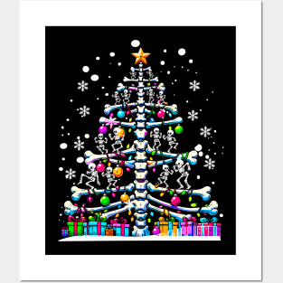 Christmas Tree Skeleton Xmas Radiology Xray Technologist Posters and Art